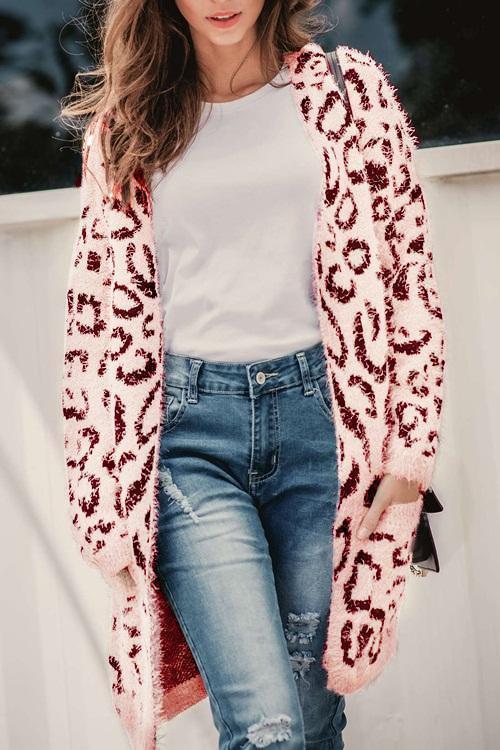 Euramerican Long Sleeves Cardigan-Pinkami