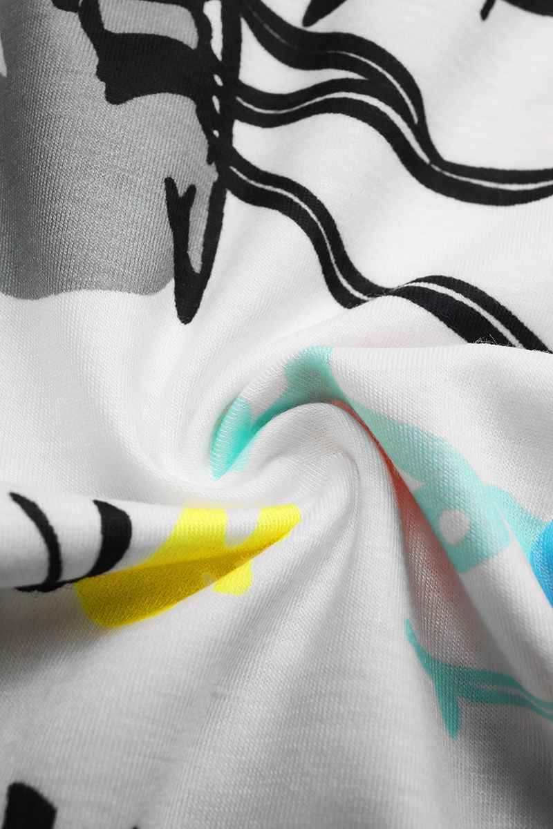 Graffiti Print Criss Cross Backless Cami Jumpsuit