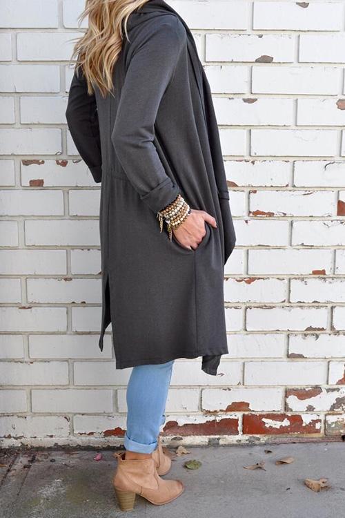 Knit Long Sleeve Fashion Cardigan-Pinkami