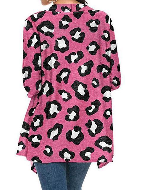 3/4 Sleeve Leopard Print Cardigan-Pinkami