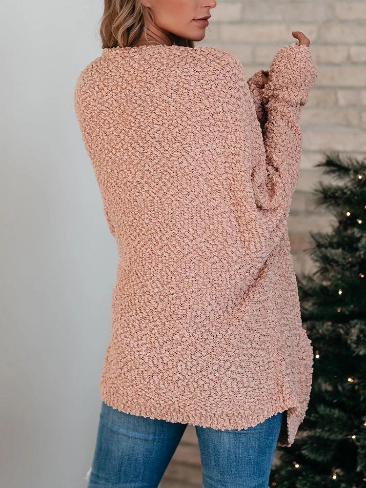 Double Pocket Toothbrush Yarn Cardigan-Pinkami