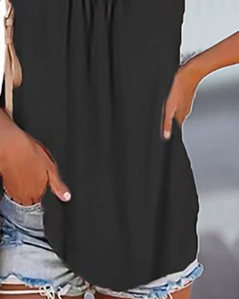 Contrast Trim Ruched Sleeveless Tank Top-Pinkami