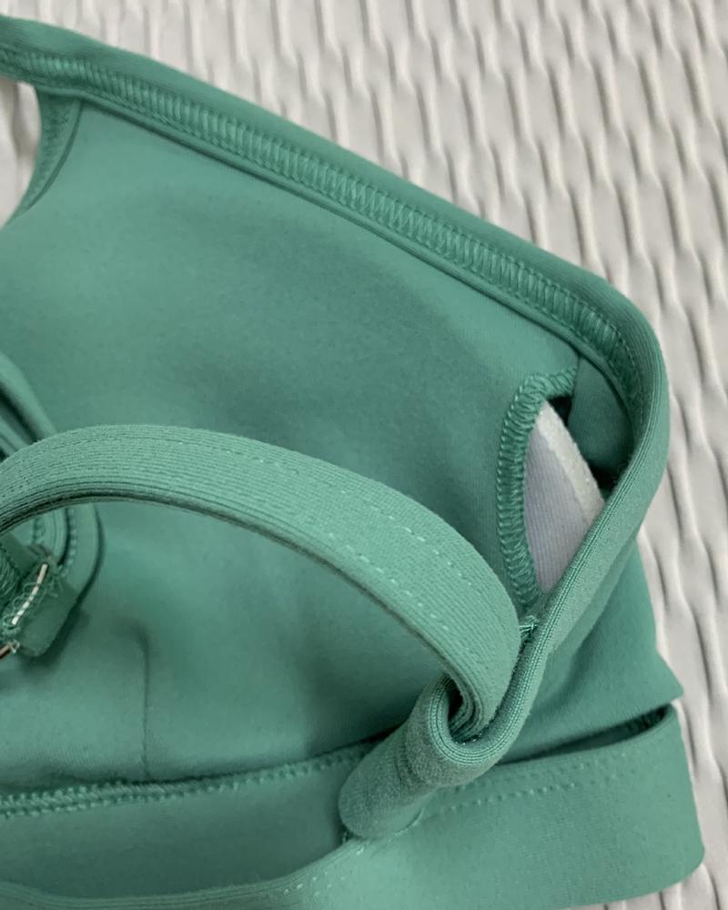 Ring Linked Cut Out Sports Bra-Pinkami