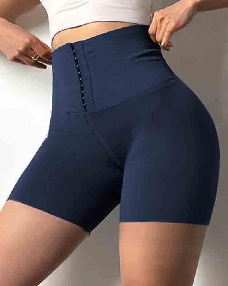 Hook Gridle High Waist Trainer 3'' Sports Shorts-Pinkami