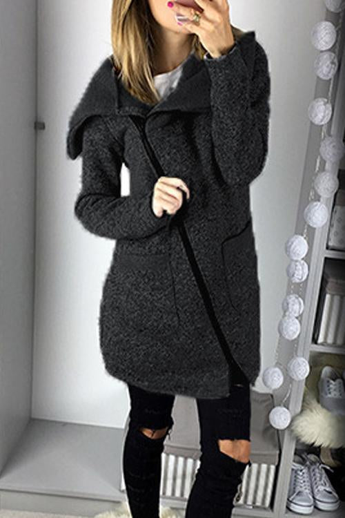 Casual Side Zip Coat Jacket Coat-Pinkami