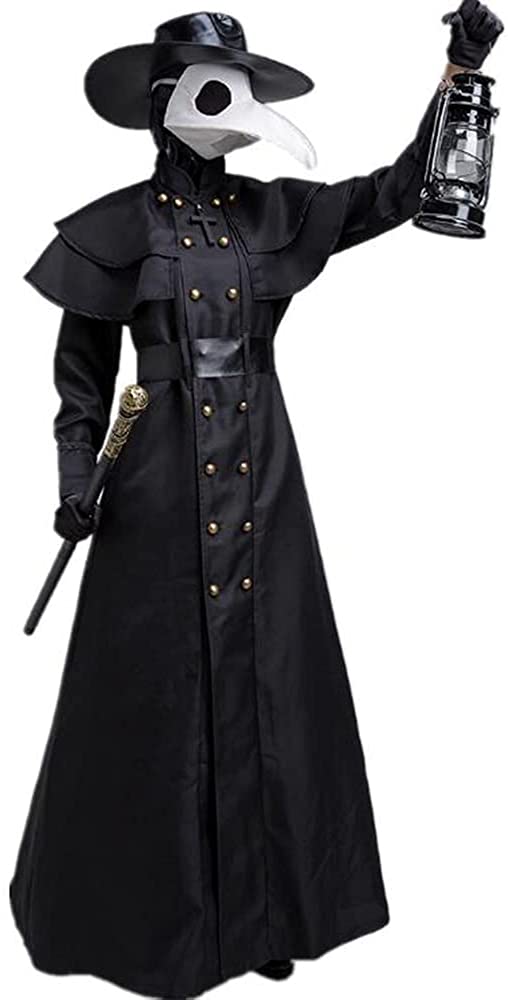 Adult Plague Doctor Costume for Halloween Men and Women-Pinkami