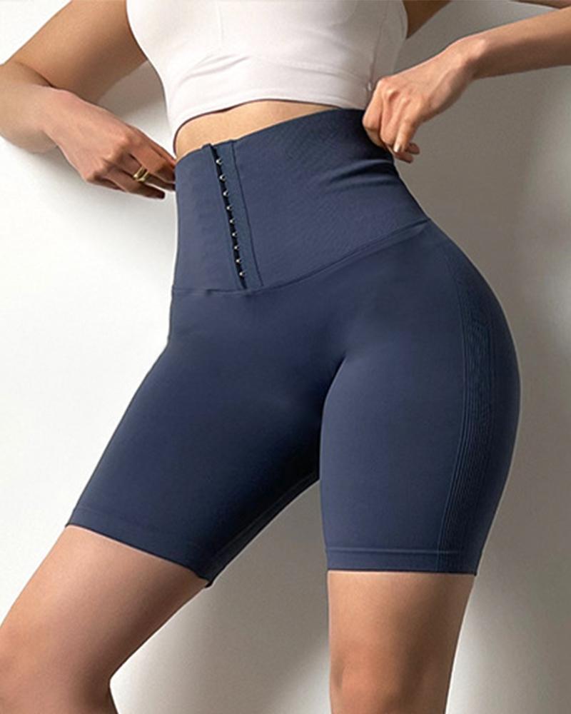 Hook Gridle High Waist Trainer 5'' Biker Shorts-Pinkami