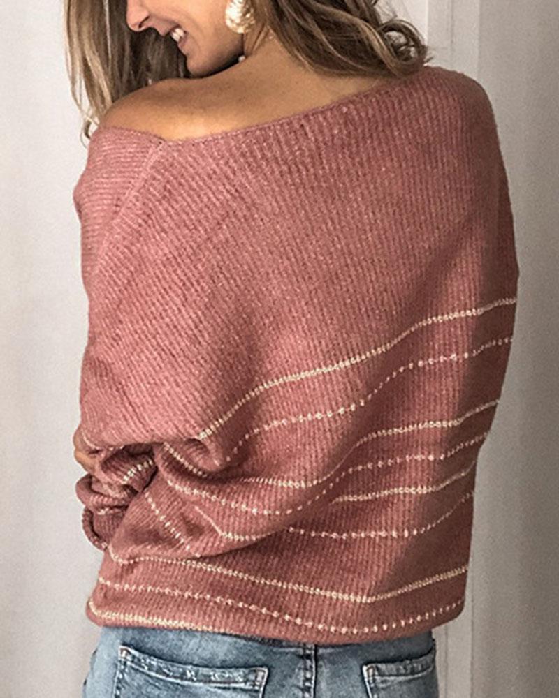 Striped Drop Shoulder Sweater