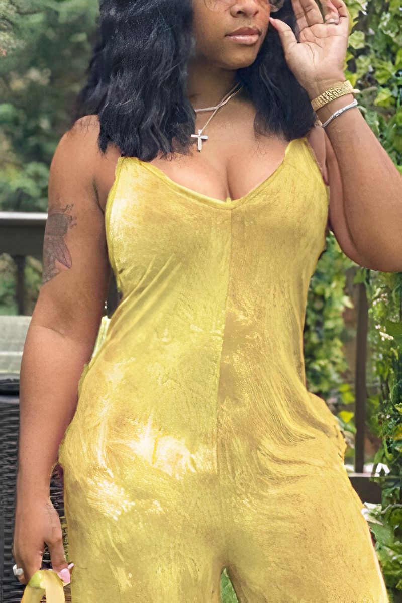 Tie Dye Slant Pocket Cami Jumpsuit