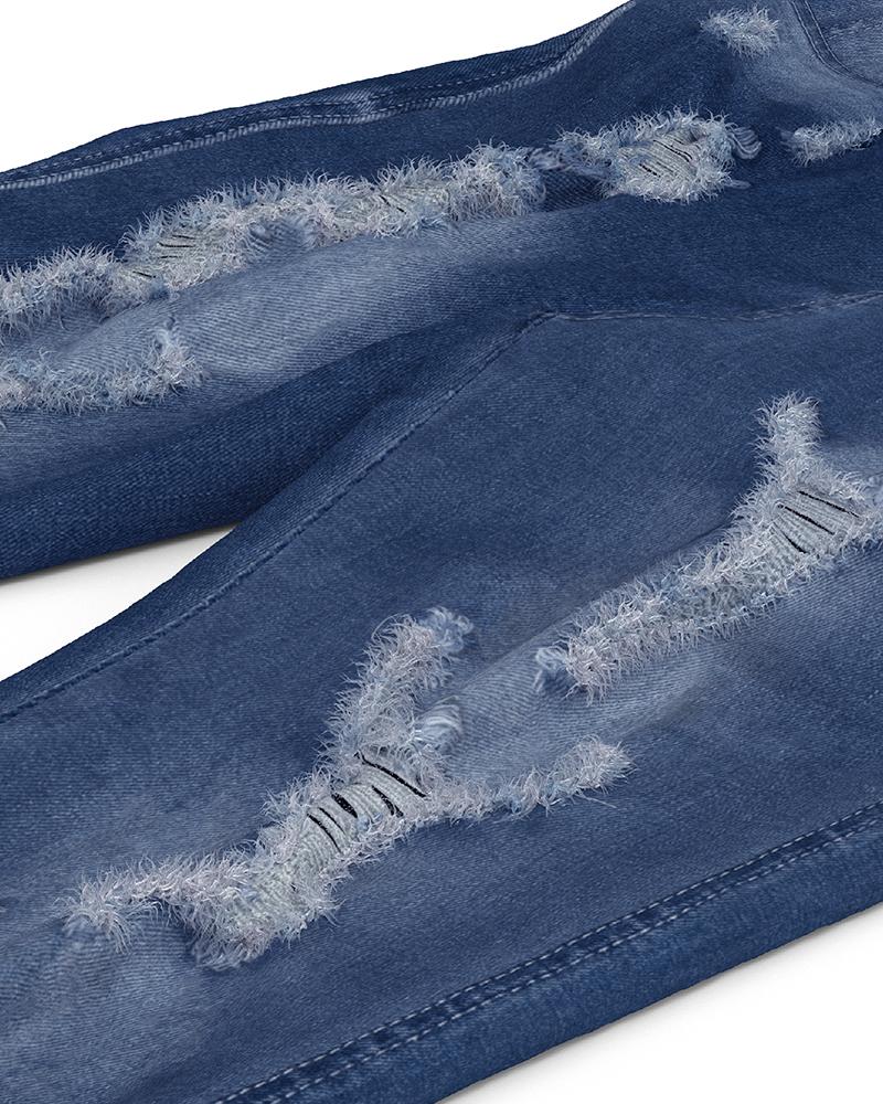 Women Extreme Distressed High Waist Skinny Jeans-Pinkami