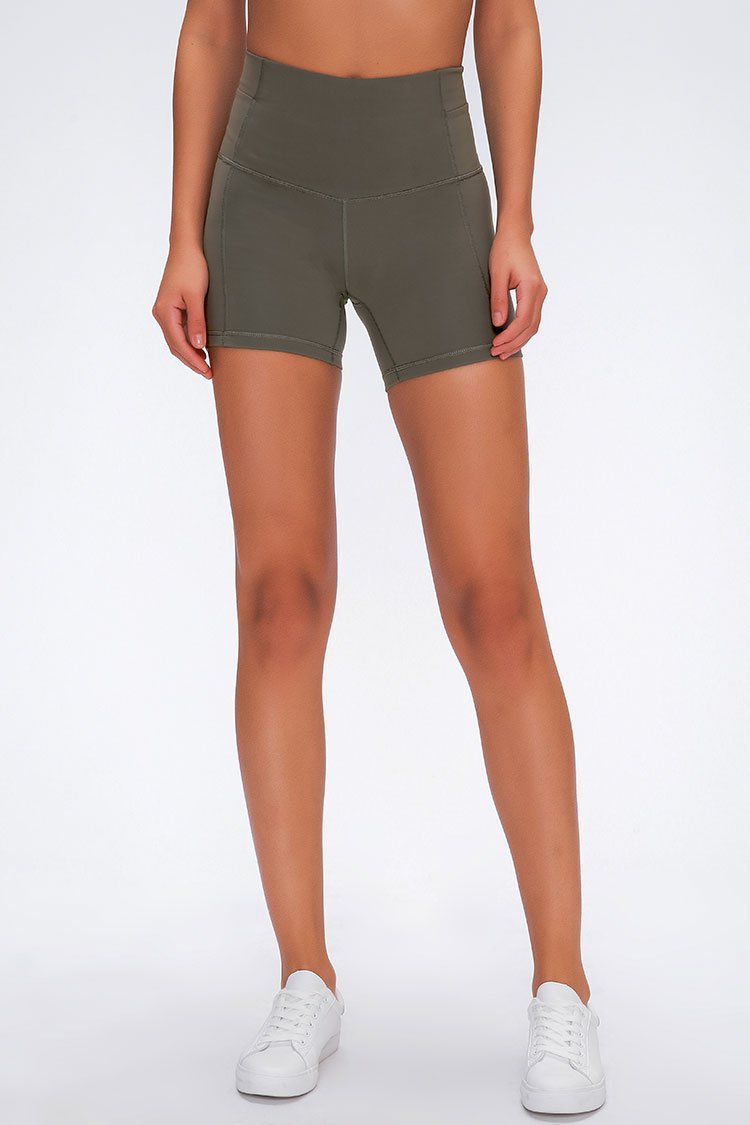 Naked Lifting High Waist Sports Shorts-Pinkami