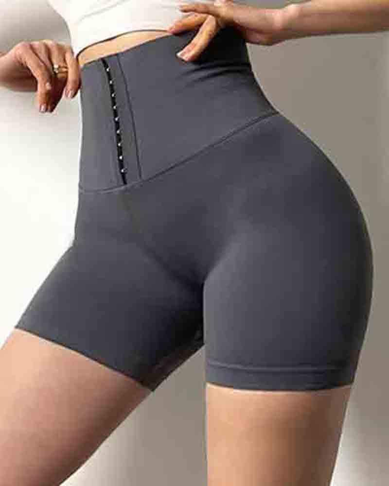 Hook Gridle High Waist Trainer 3'' Sports Shorts-Pinkami