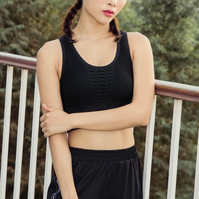 Hollow Out Racerback Active Sports Bra-Pinkami