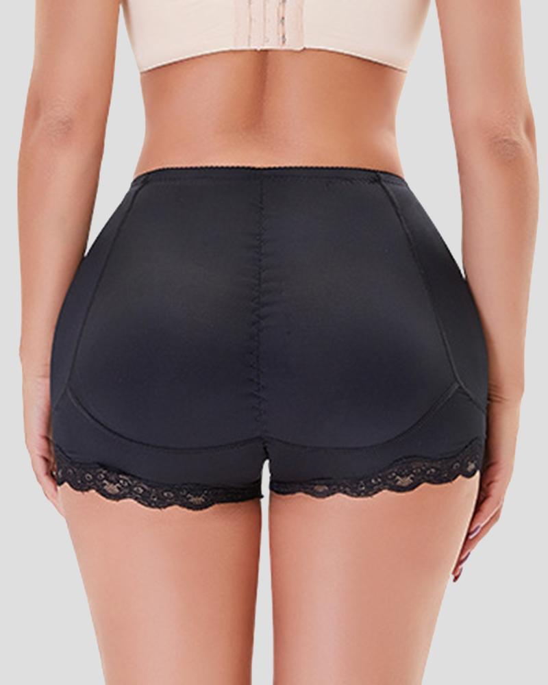 Floral Lace Butt Lifting High Waist Shapewear Shorts-Pinkami