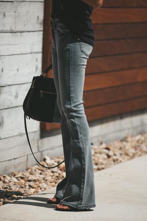 Casual Slim Flared Jeans-Pinkami