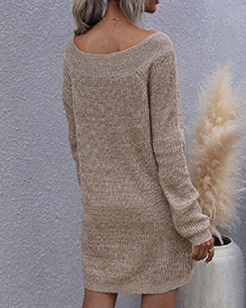 Drop Shoulder Oversized Sweater-Pinkami