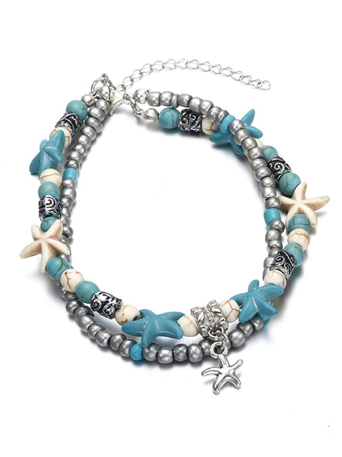 Silver Star Anklets-Pinkami