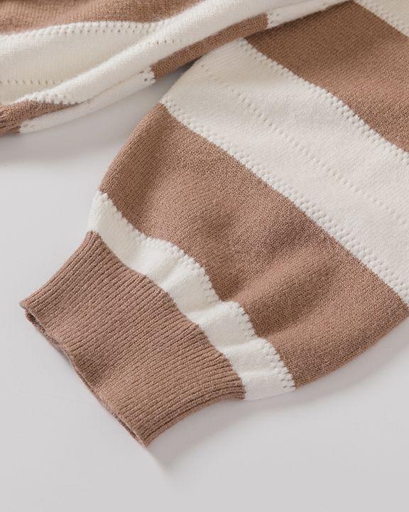 Leopard Print Drop Shoulder V Neck Sweater-Pinkami