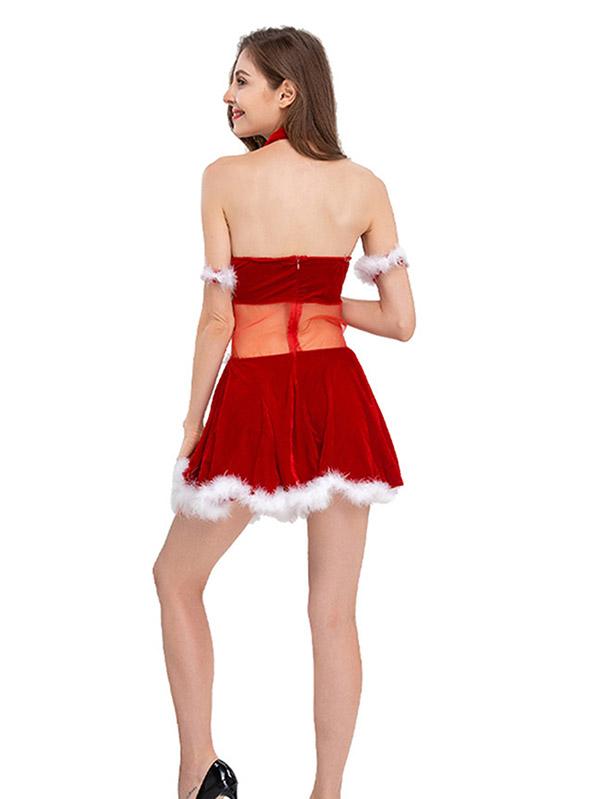 Womens Santa Dress Deluxe Santa Suit-Pinkami