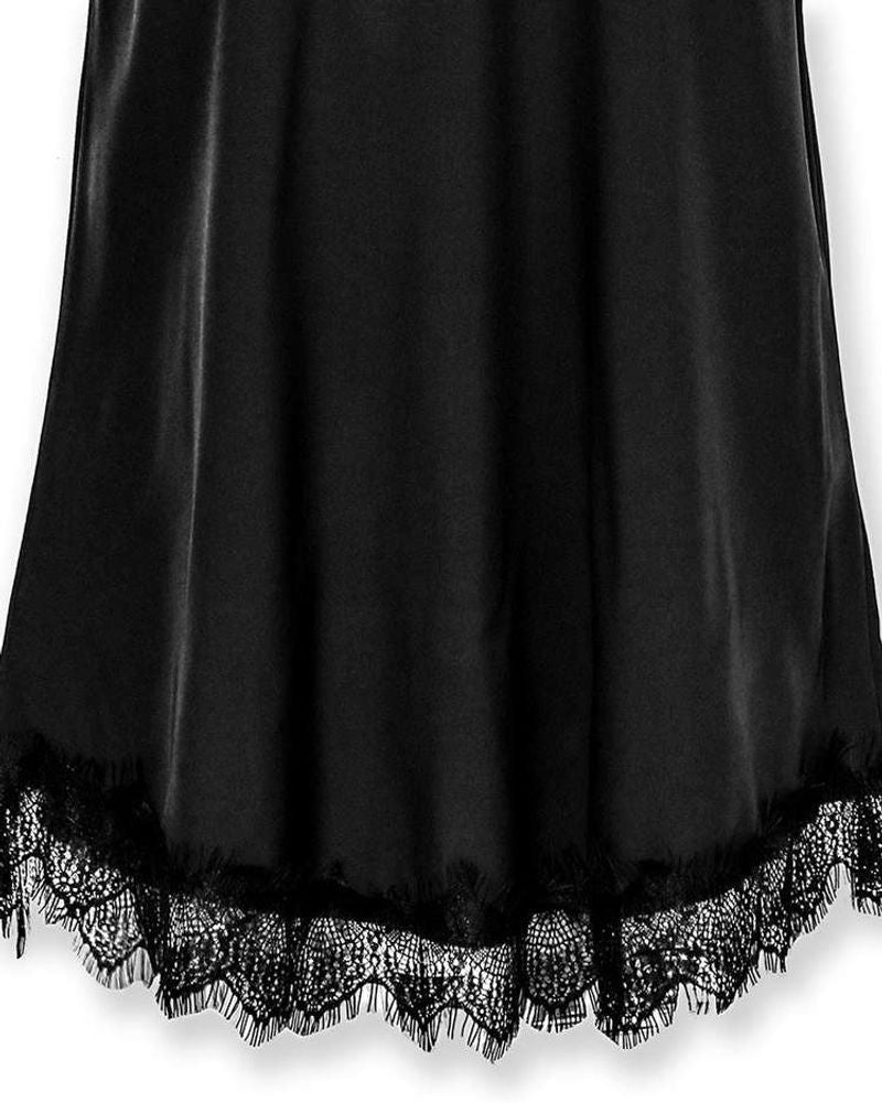 Contrast Lace Asymmetrical Hem Backless Tank Top-Pinkami