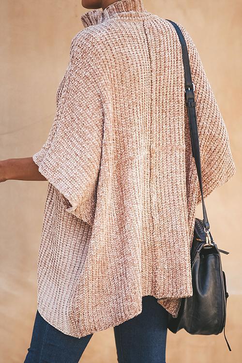 Split Ferrule Irregular Sweater-Pinkami