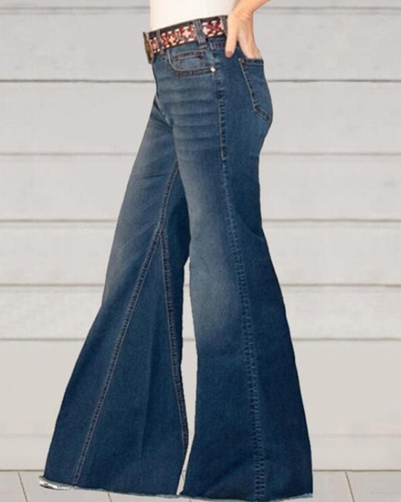 Women Vintage High Waist Wide Leg Jeans-Pinkami