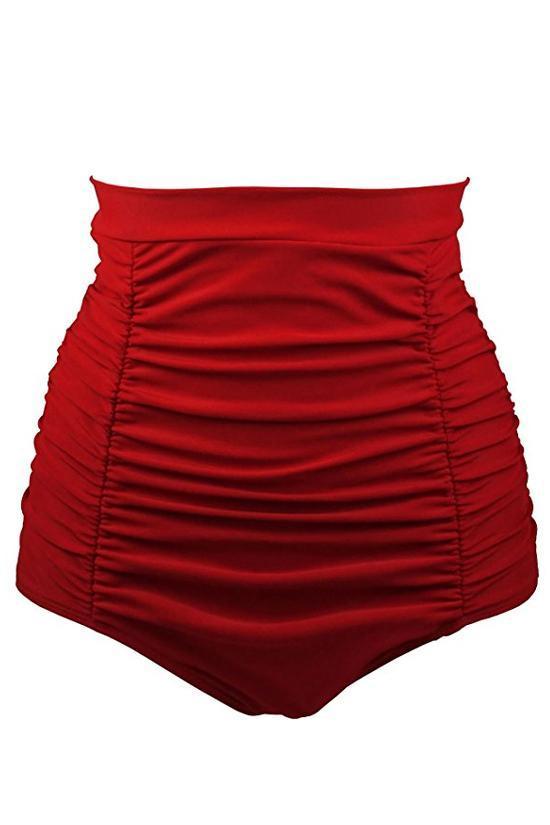 High Waist Ruched Bikini Bottom