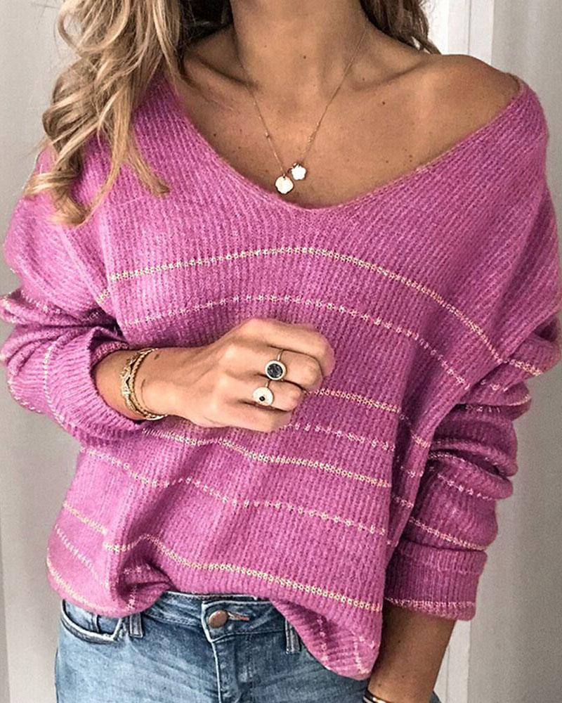 Striped Drop Shoulder Sweater