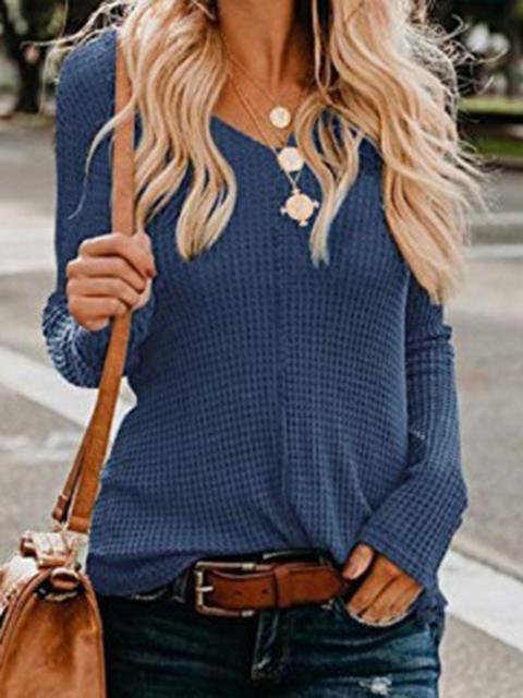 Vintage V Neck Slim Regular Sweater-Pinkami