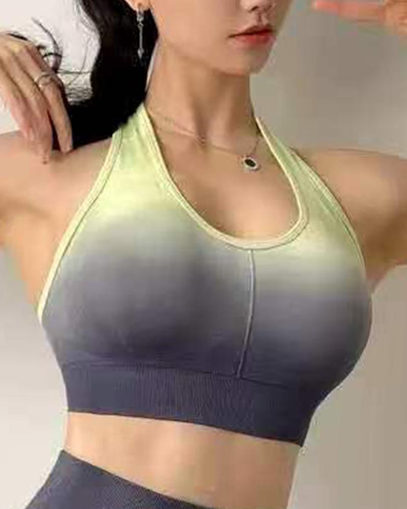 Ombre Raceback Sports Bra-Pinkami