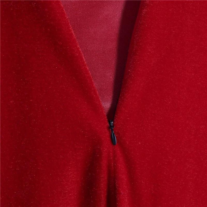 Hooded Santa Costume Sexy Mrs Santa Velvet Dress-Pinkami