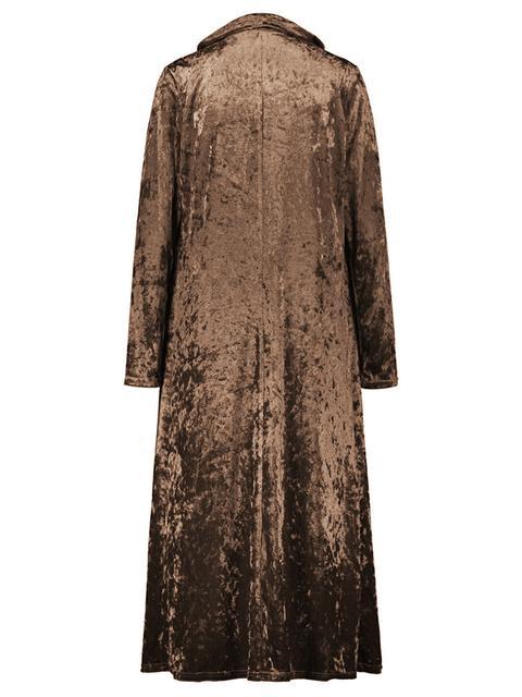 Solid Color Velvet Long Sleeved Long Cardigan-Pinkami