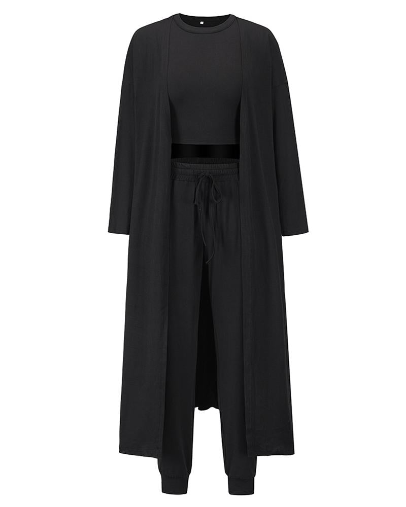 3 pack Drawstring Waist Tank Top & Pants Set