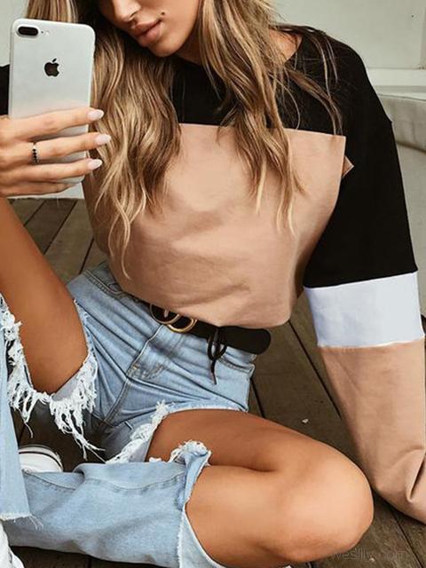 Round Neck Solid Short Sweater-Pinkami