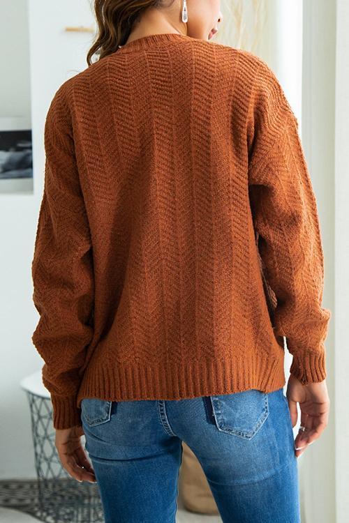 Casual Knit Cardigan-Pinkami