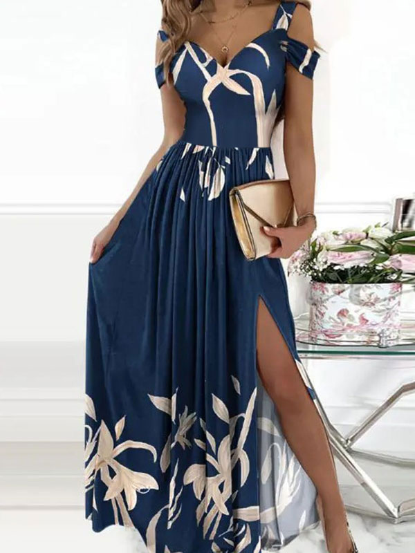 Sexy Off The Shoulder Open Shoulder Long Maxi Dress