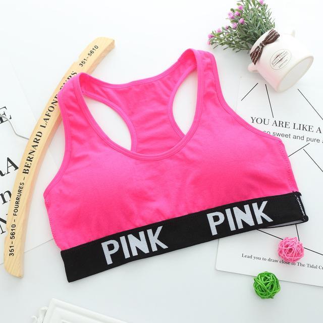 Fitness workout padded sports bra - Pinky solid - quick dry - 6 colors