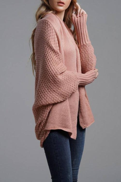 Commuter Bat Sleeve Cardigan-Pinkami
