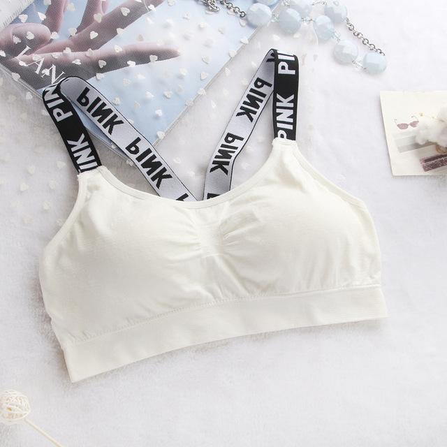 Fitness workout padded sports bra - Sporty - Quick dry - Black/White-Pinkami