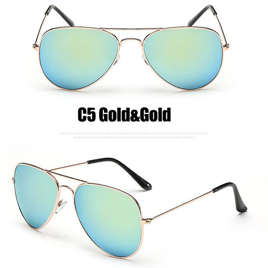 Luxury Style Vintage Mirror Lens Aviator Sunglasses
