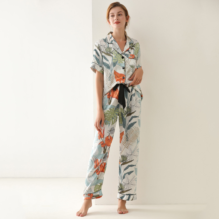 VVABRA®️ Womens Silky Satin Short Pajamas Set Classic Sleepwear