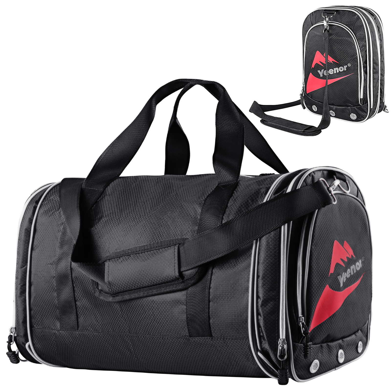 Gym Duffle Bag with Shoe Compartment 45L Foldable Waterproof Travel Bag Becomes a Shoulder Bag Gym Bag for Camping Sports Fitness Travel for Men Women