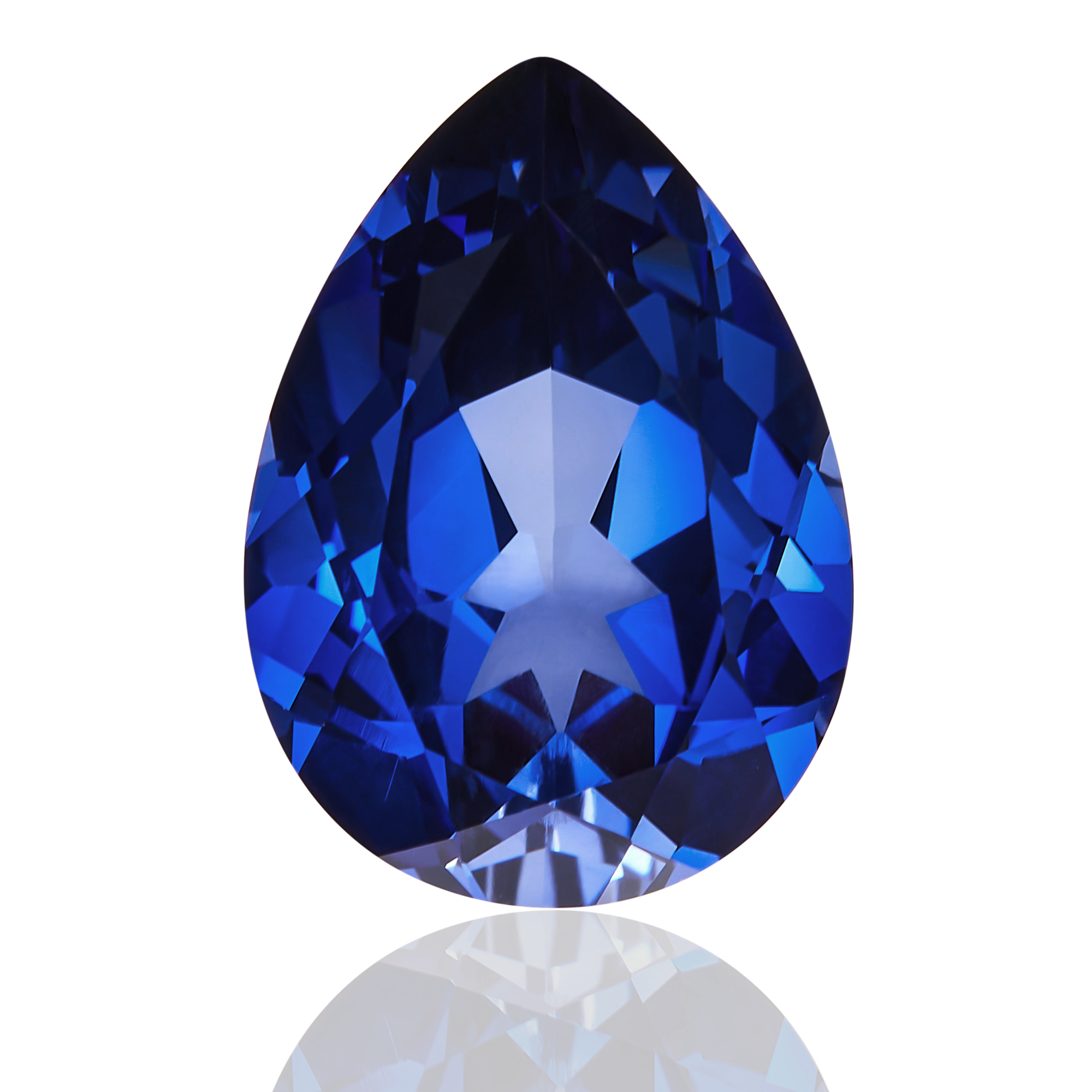 Pastel/Ceylons/Cornflower/Royal blue Lab Created Sapphire pear shape