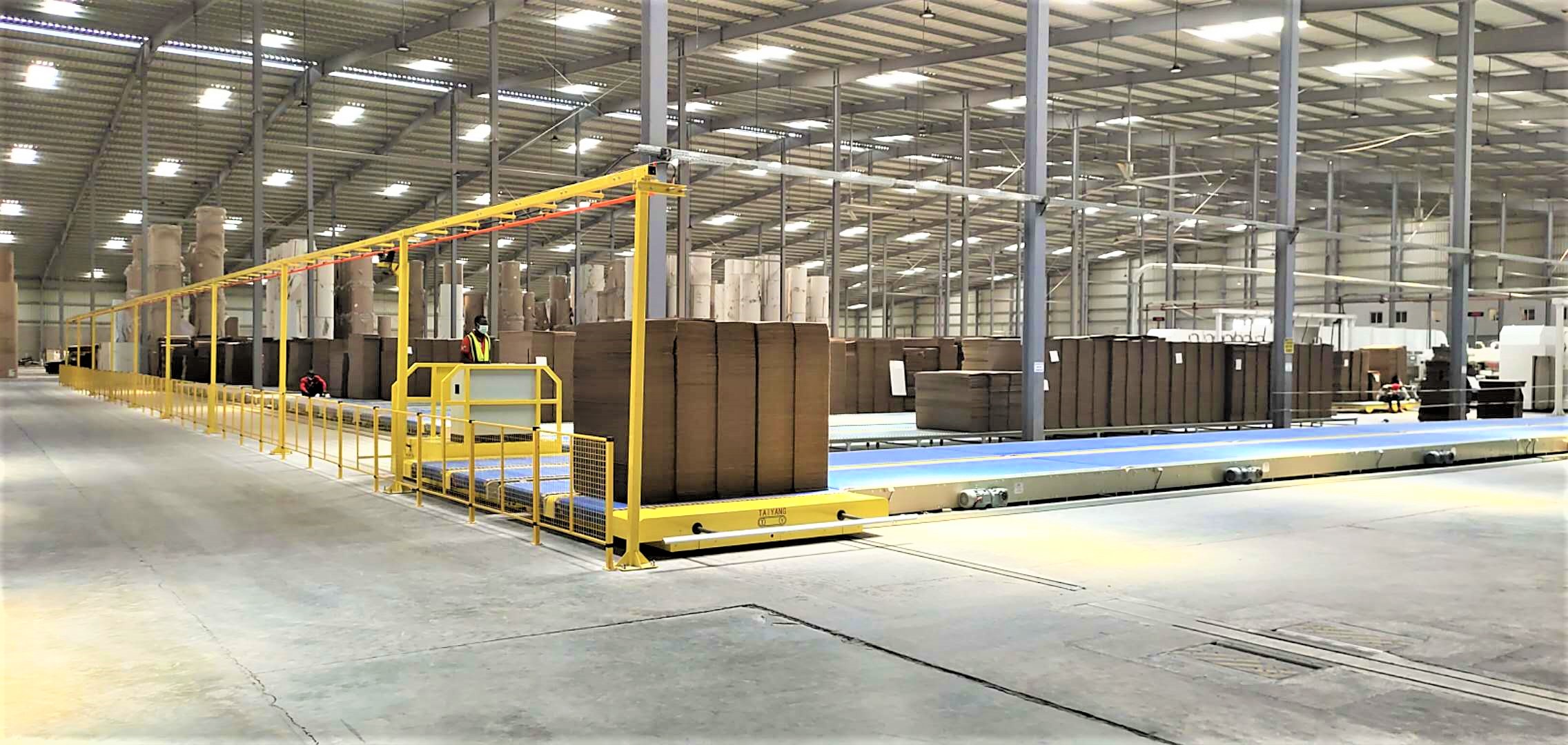 Transfer cart for corrugated sheet board industry