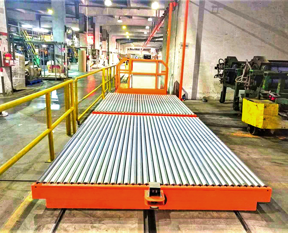 corrugated material handling roller Transfer Car