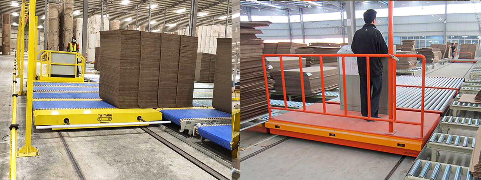 corrugated cardboard factory logistic system