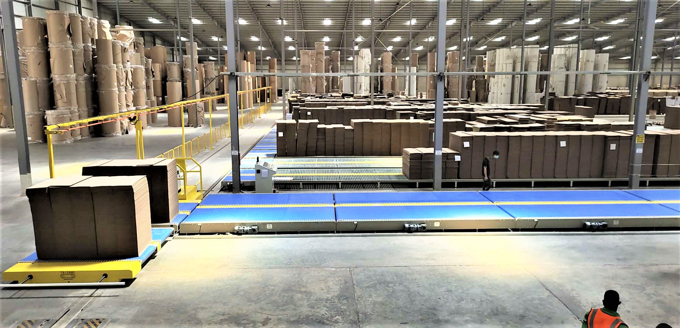 Transfer cart for corruagted box industry