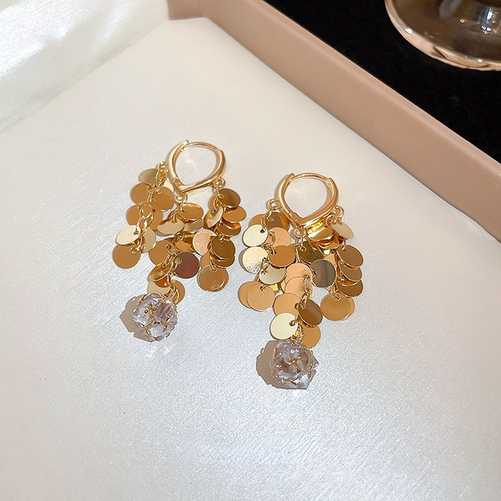 Sequin Tassel Diamond Earrings