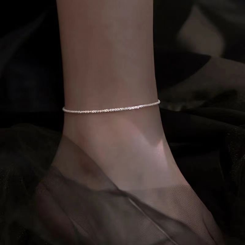 Soft Silver Sparkling Anklet