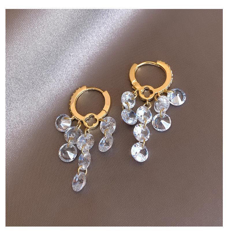 Crystal Diamond Tassel Earrings